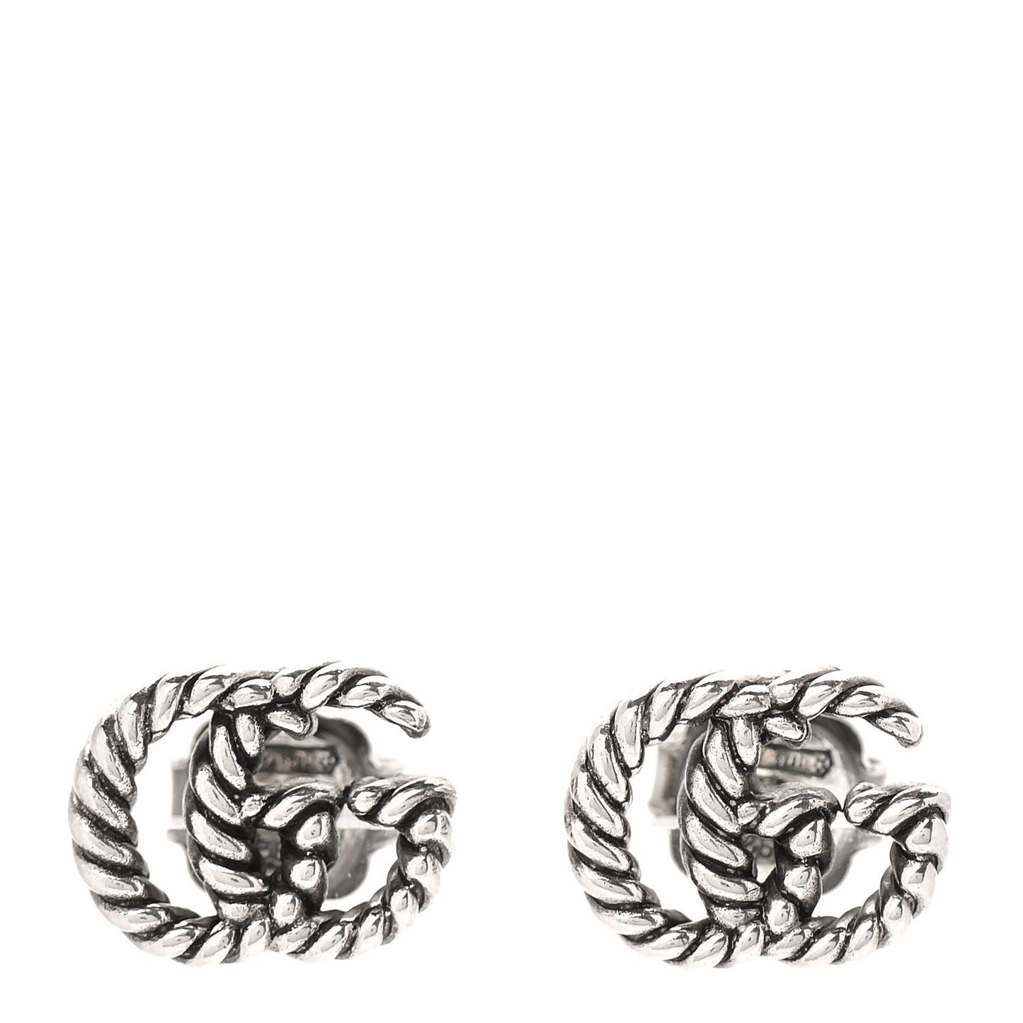 Sterling Silver Torchon Double G Earrings
