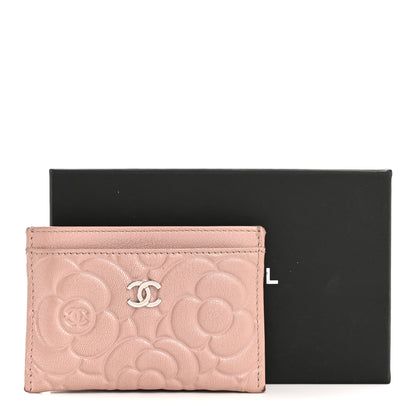 Chanel Goatskin Camellia Embossed Card Holder Light Pink 13 of 13