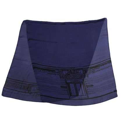 Chanel Silk Scarf CC Logo Black Blue 3 of 5