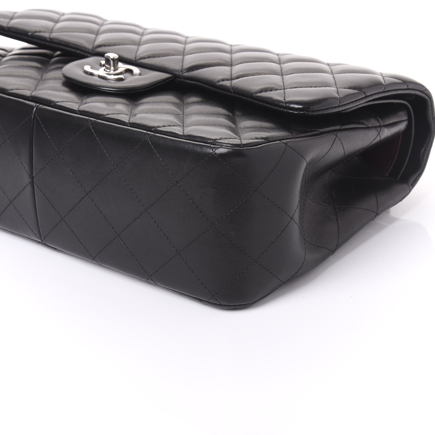 Chanel Lambskin Quilted Jumbo Double Flap Black 6 of 13