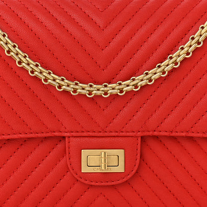 Chanel Sheepskin Chevron Quilted 2.55 Reissue 226 Flap Red 8 of 10