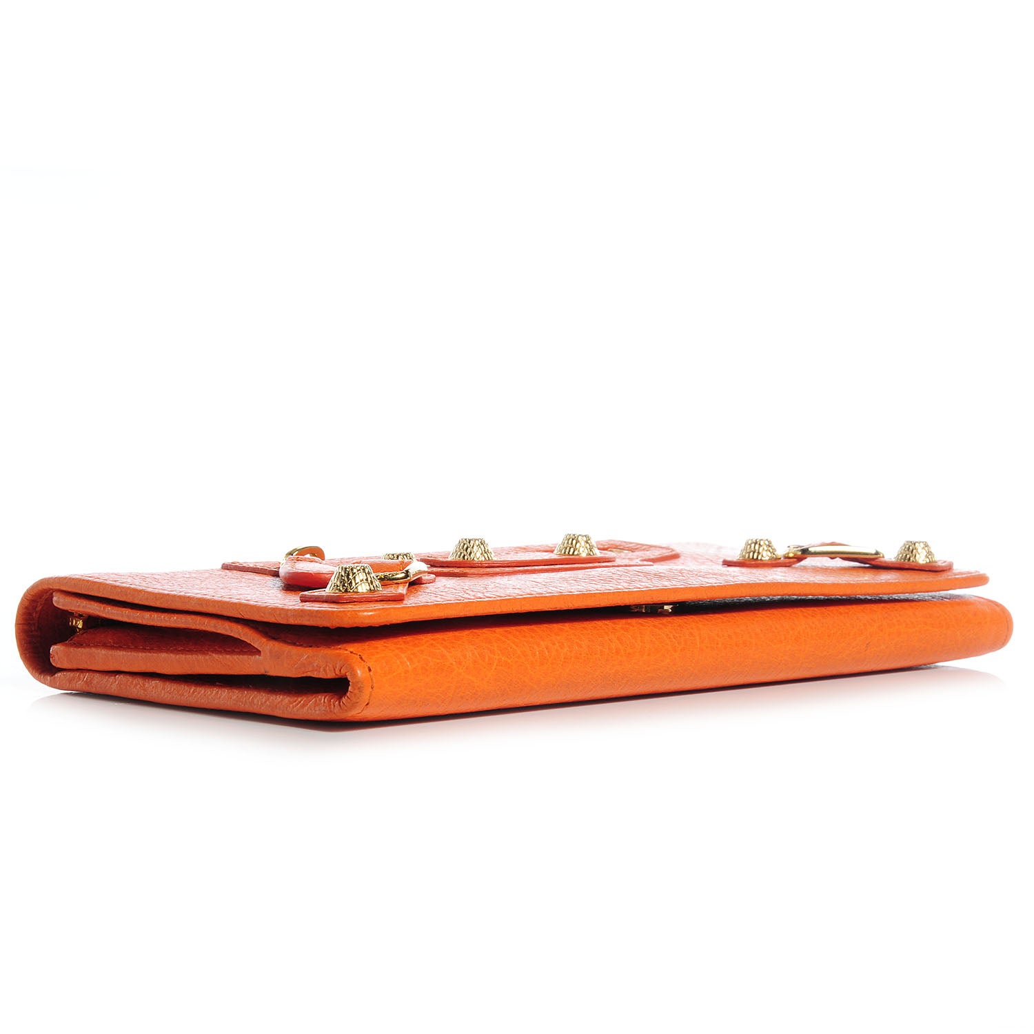Balenciaga Agneau Giant Gold Money Wallet Tangerine 4 of 9