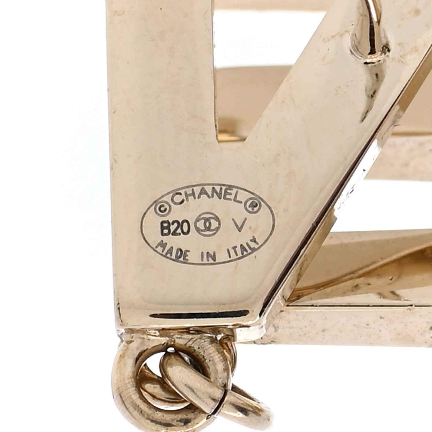 Chanel Metal Cha-Nel Logo Drop Earrings Gold 4 of 5