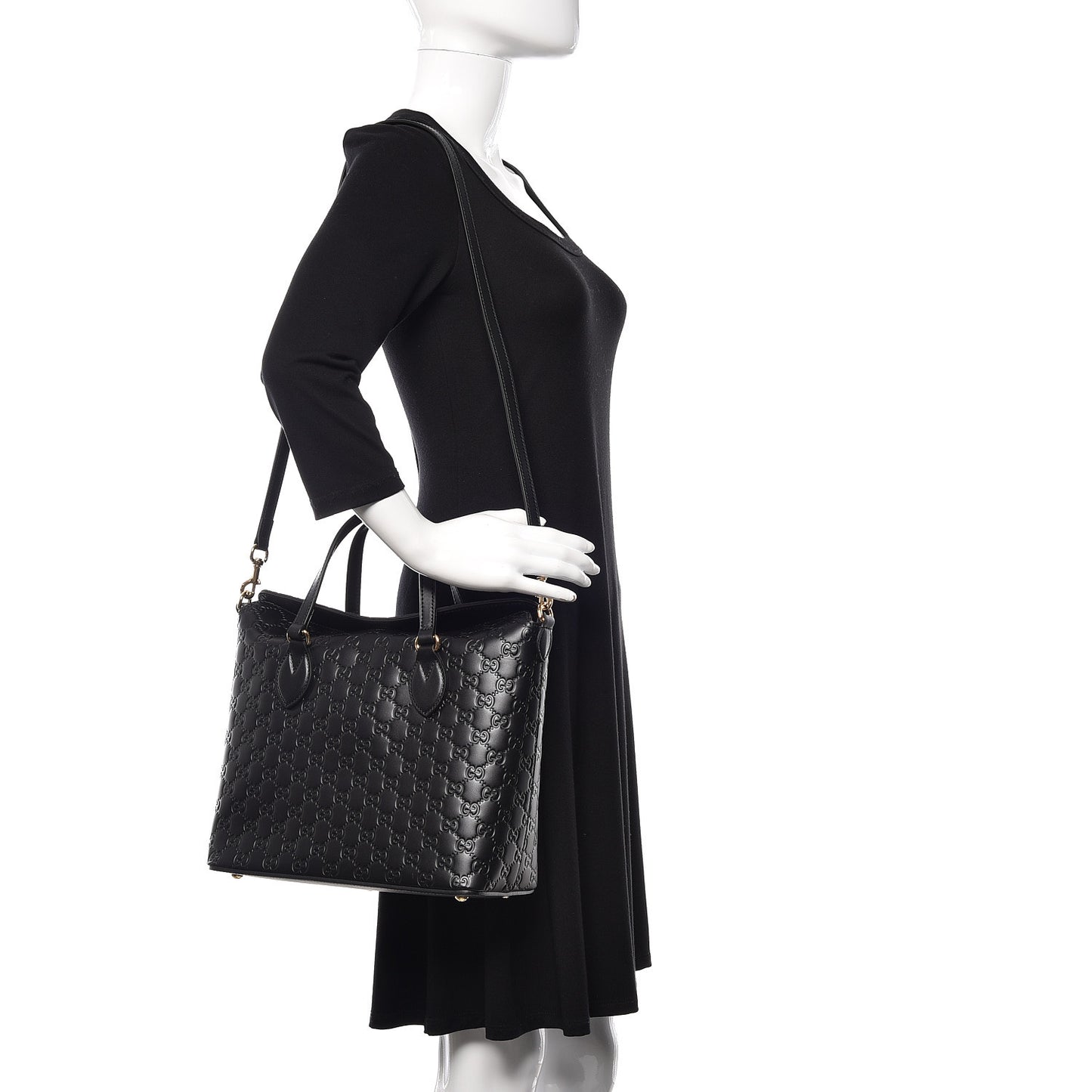 Guccissima Linea A Foldover Tote Black