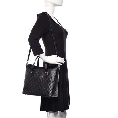 Gucci Guccissima Linea A Foldover Tote Black 2 of 10