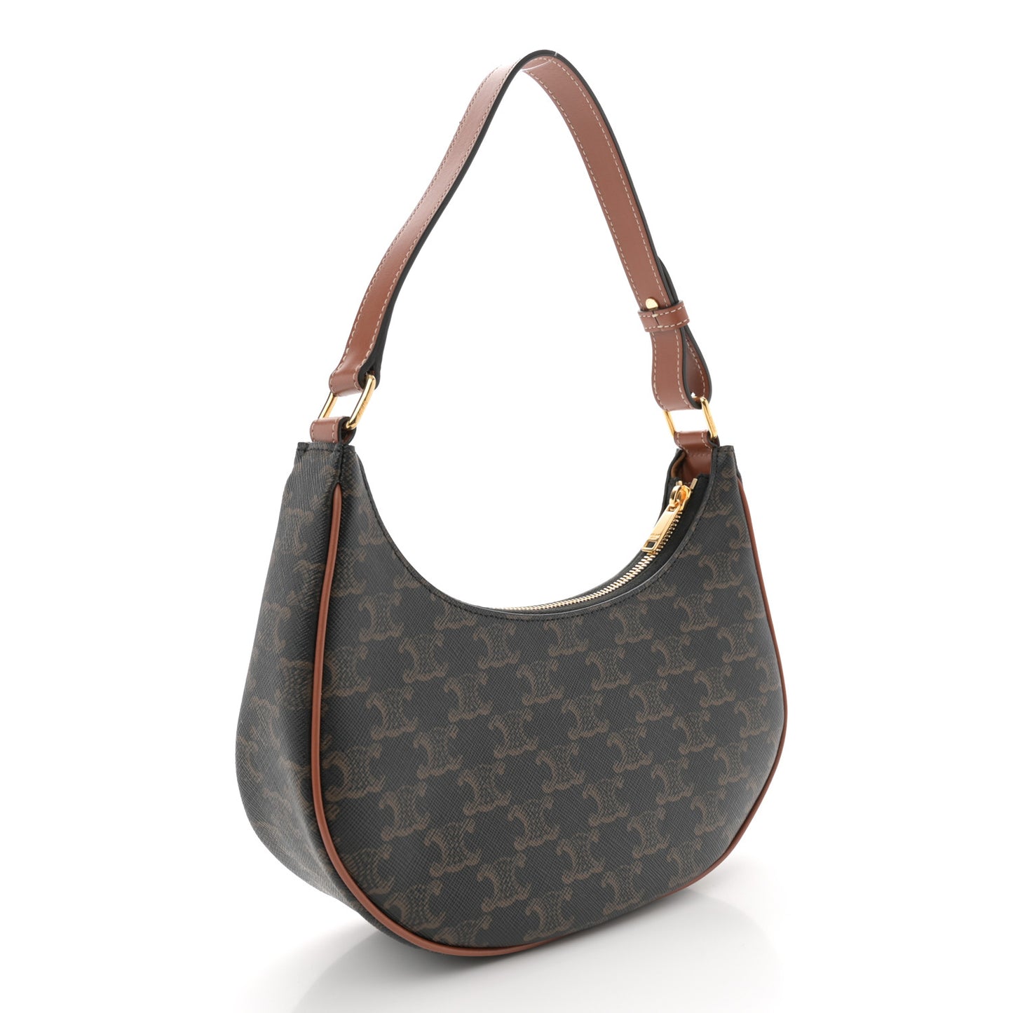 Triomphe Canvas Calfskin Ava Shoulder Bag Tan