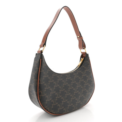 Celine Triomphe Canvas Calfskin Ava Shoulder Bag Tan 3 of 11