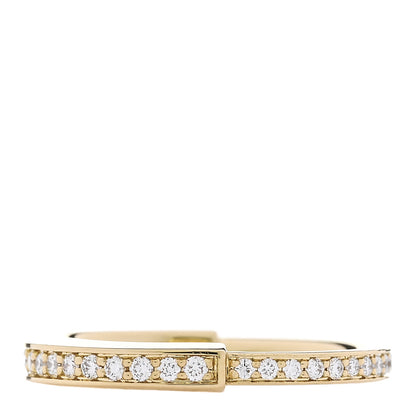Tiffany 18K Yellow Gold Diamond Lock Pave Ring 53 6.5 3 of 5