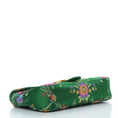 Gucci Jacquard Matelasse Floral Medium GG Marmont Shoulder Bag Green 4 of 13