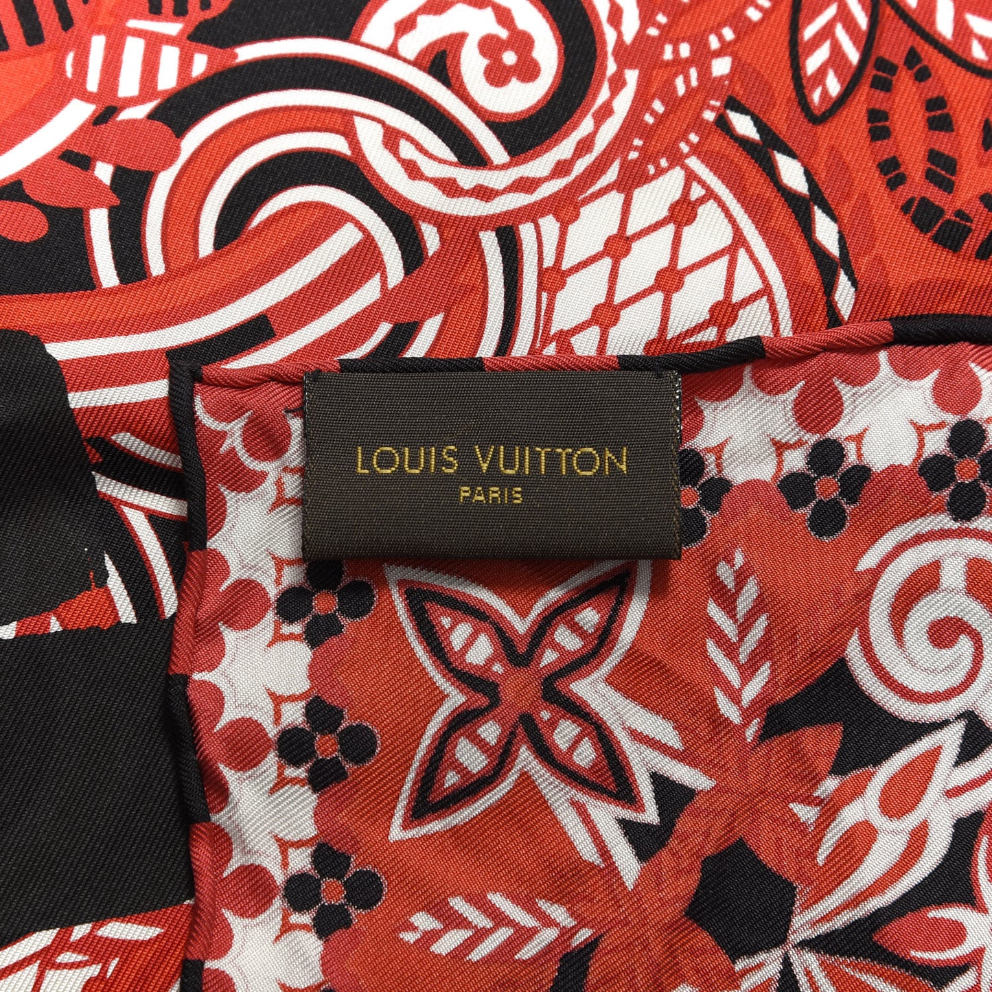 Silk LV Bandana Scarf Coquelicot