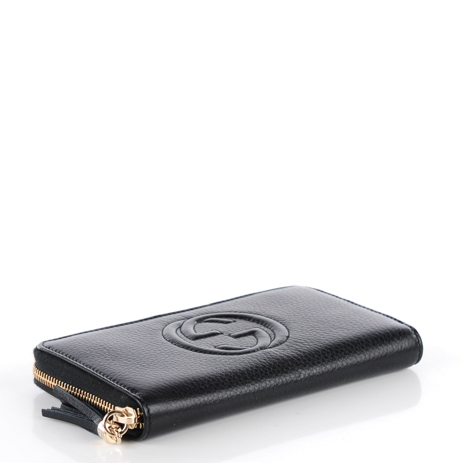 Gucci Pebbled Calfskin Soho Zip Around Wallet Black 4 of 7