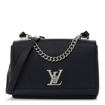 Louis Vuitton Calfskin Lockme II Chain Bag BB Marine Rouge 1 of 9