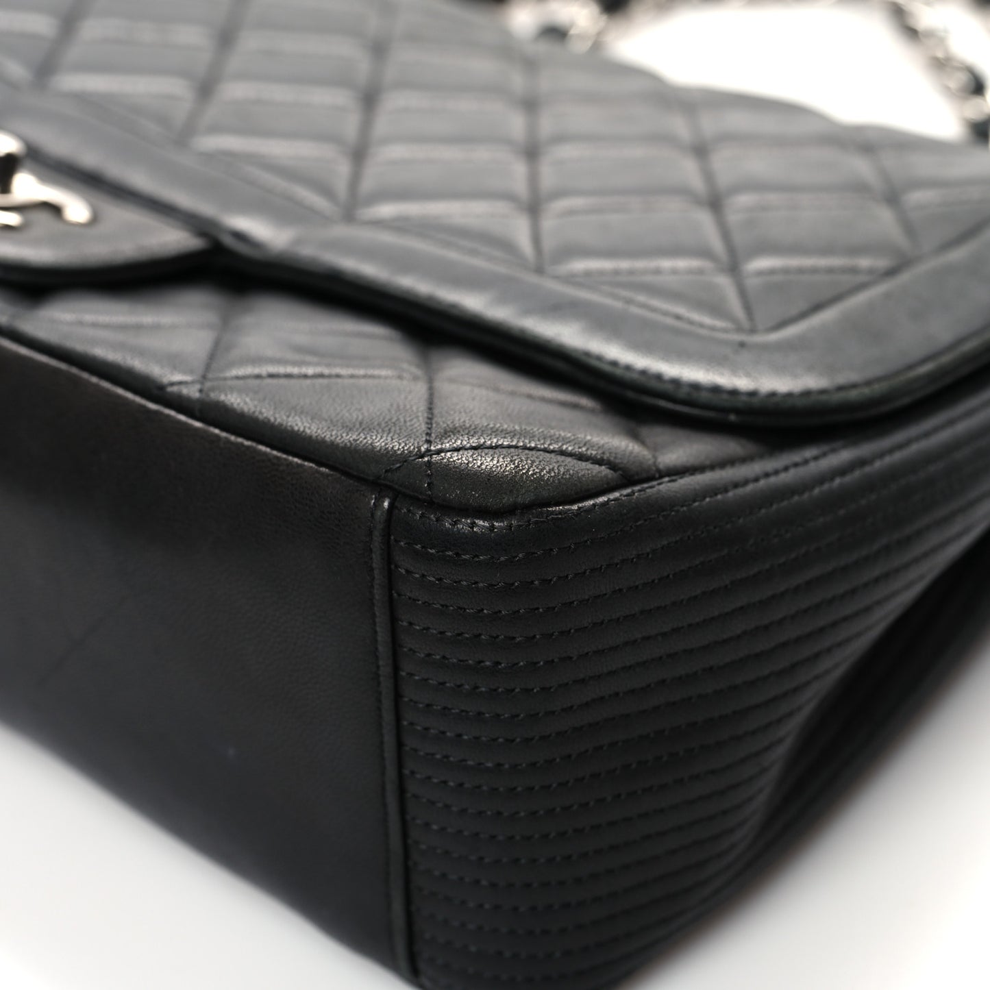 Lambskin Quilted Large Coco Rider Flap Black