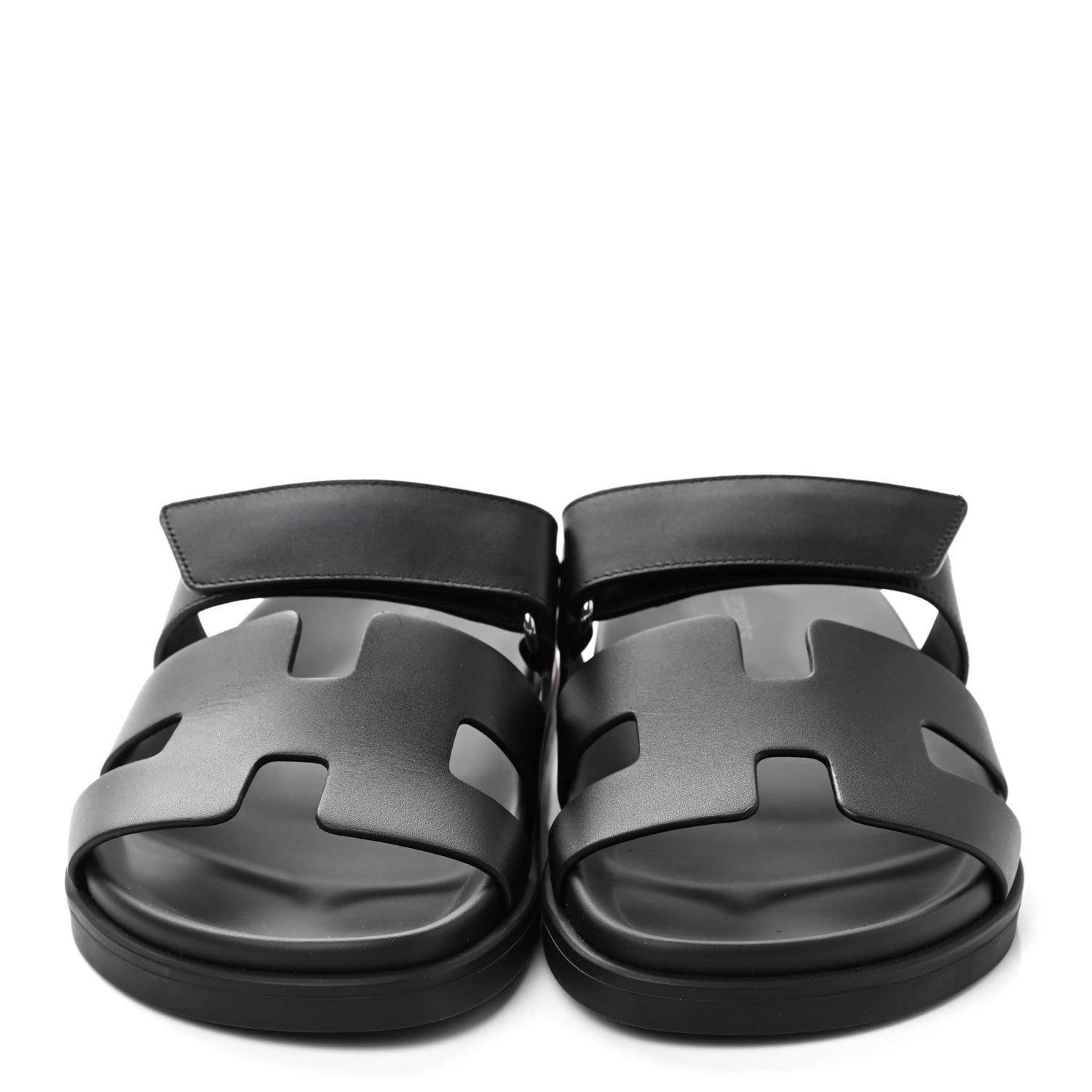 Hermes Calfskin Womens Chypre Sandals 38 Black 2 of 9