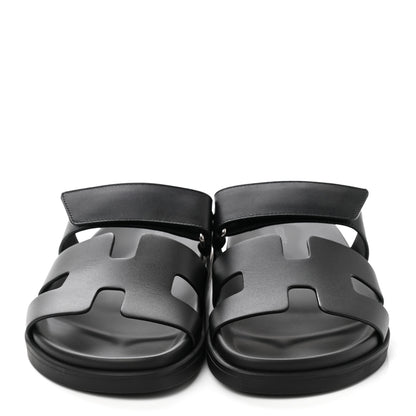 Hermes Calfskin Womens Chypre Sandals 38 Black 2 of 9