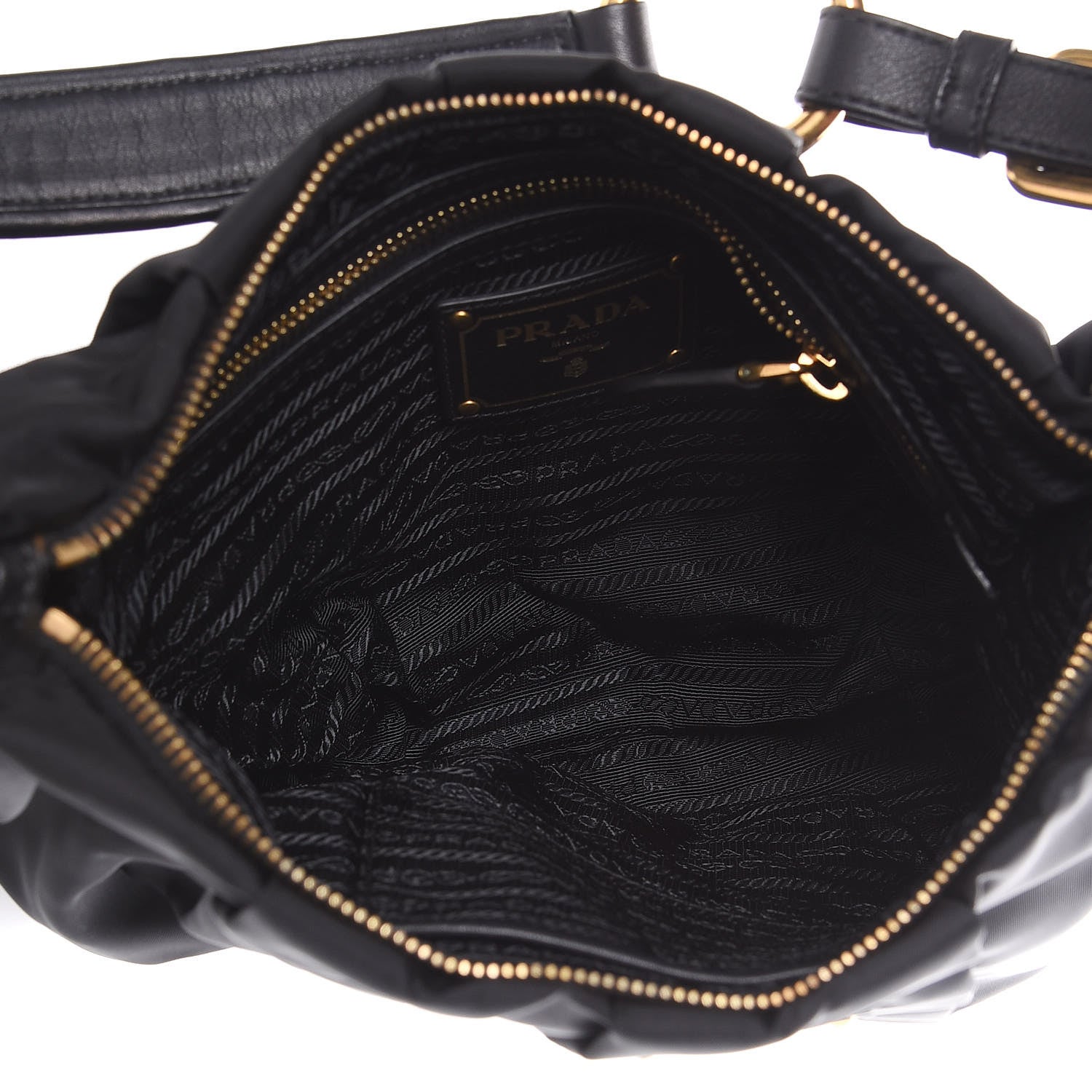Prada Tessuto Nylon Shoulder Bag Black 5 of 8