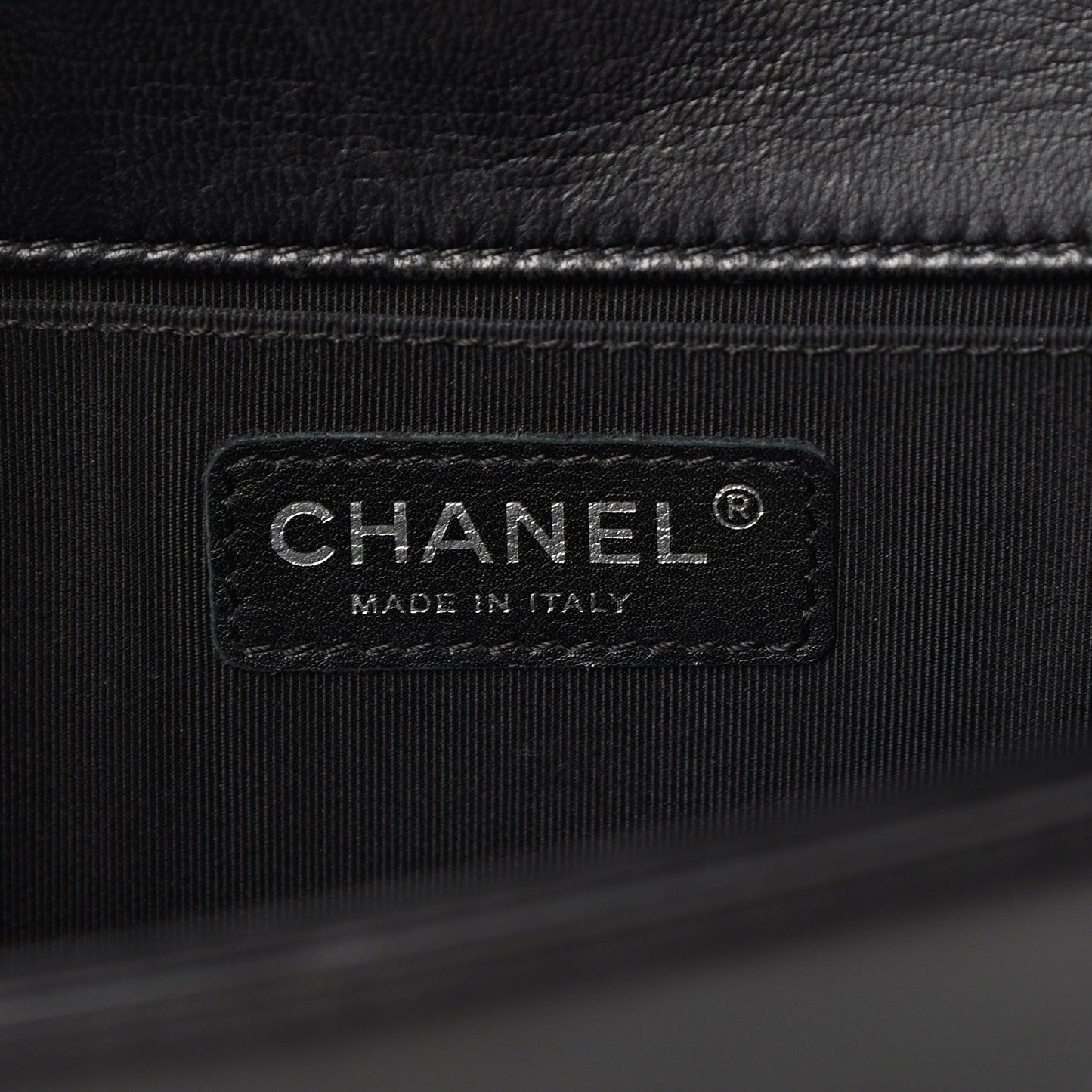 Lambskin Quilted Medium Boy Flap Black