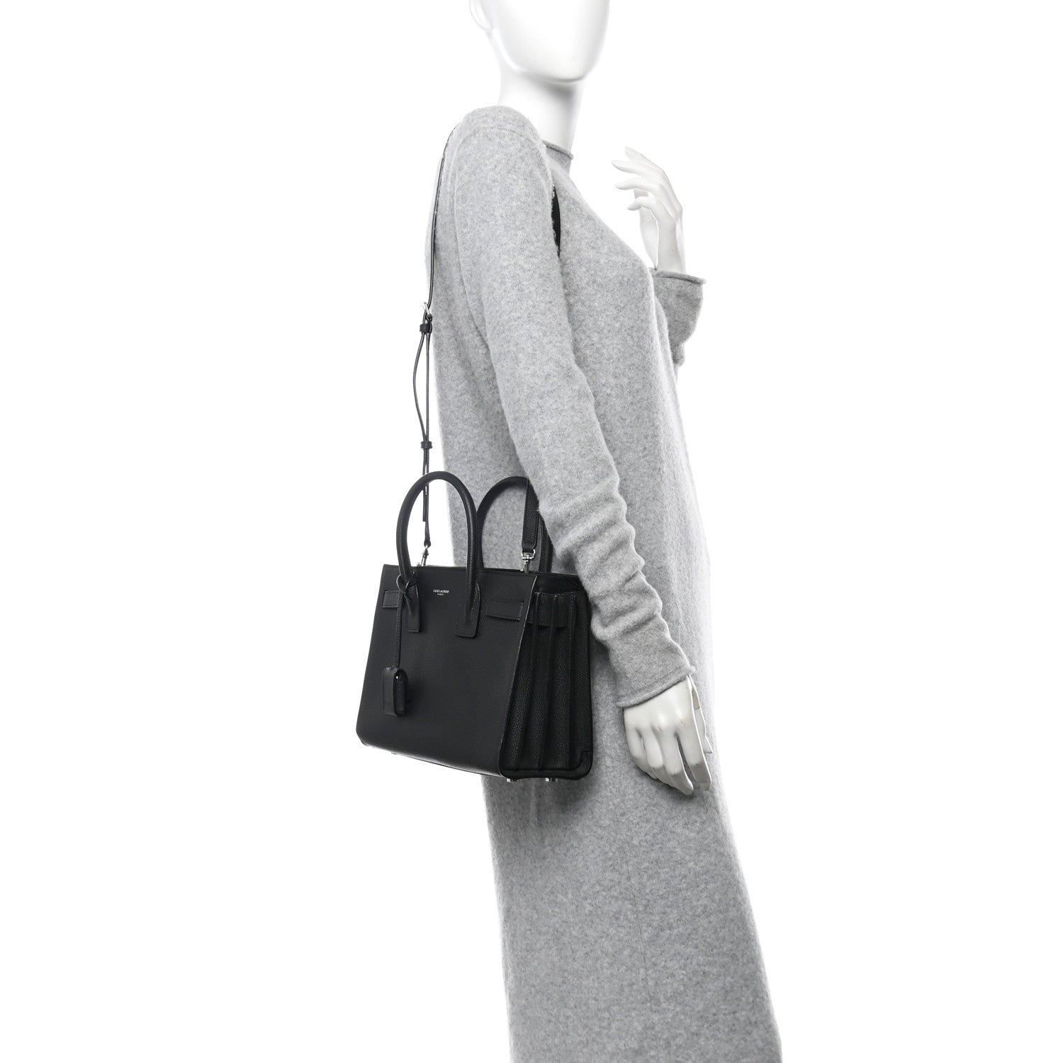 Saint Laurent Grained Calfskin Baby Sac De Jour Black 3 of 10