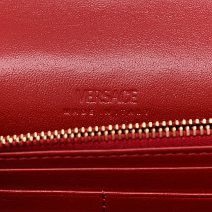 Versace Calfskin Greca Goddess Wallet On Chain Red 5 of 8