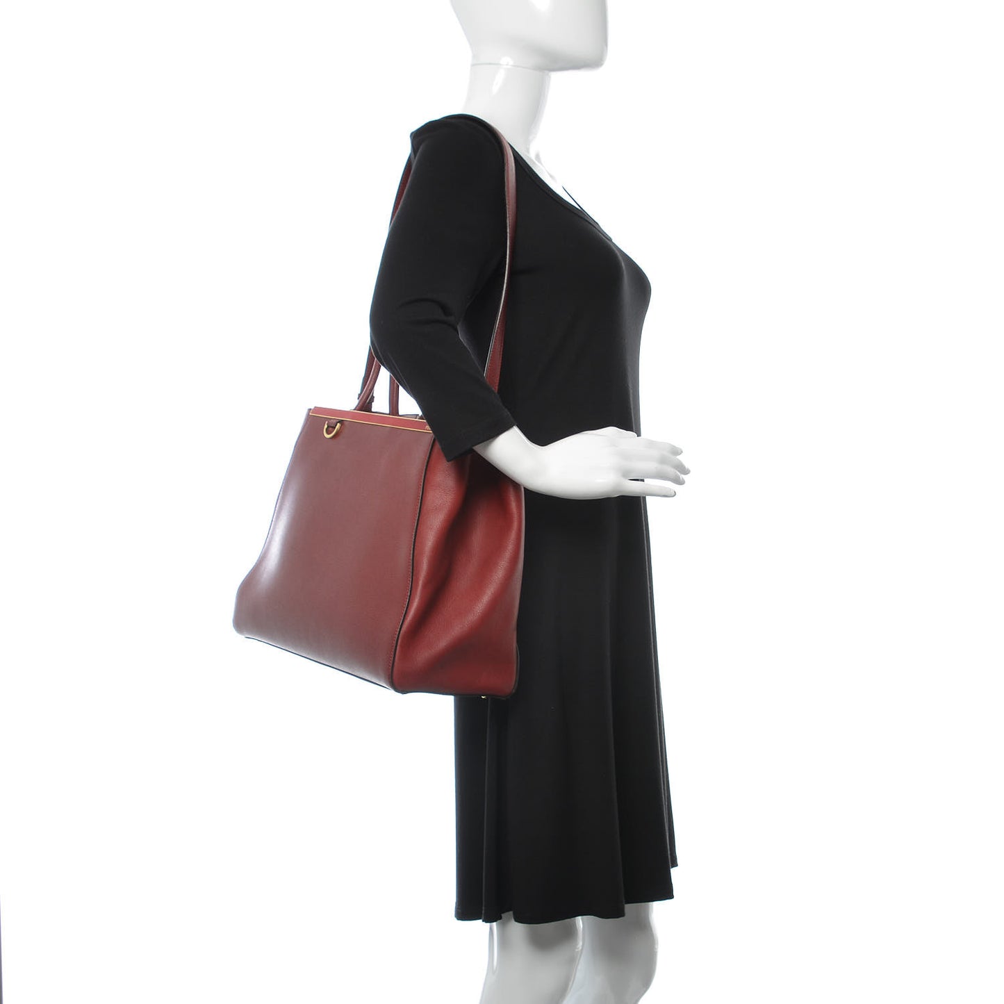 Vitello Elite Regular 2Jours Tote Rosso Scuro Ciliegia