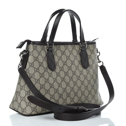 Gucci GG Supreme Monogram Small Zippered Tote Dark Brown 3 of 9