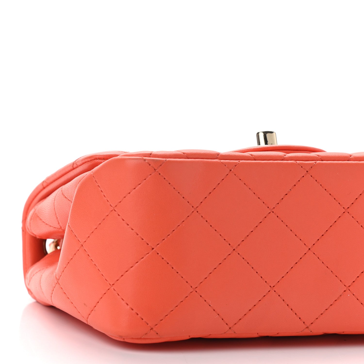 Chanel Lambskin Quilted Mini Square Flap Light Orange 9 of 13