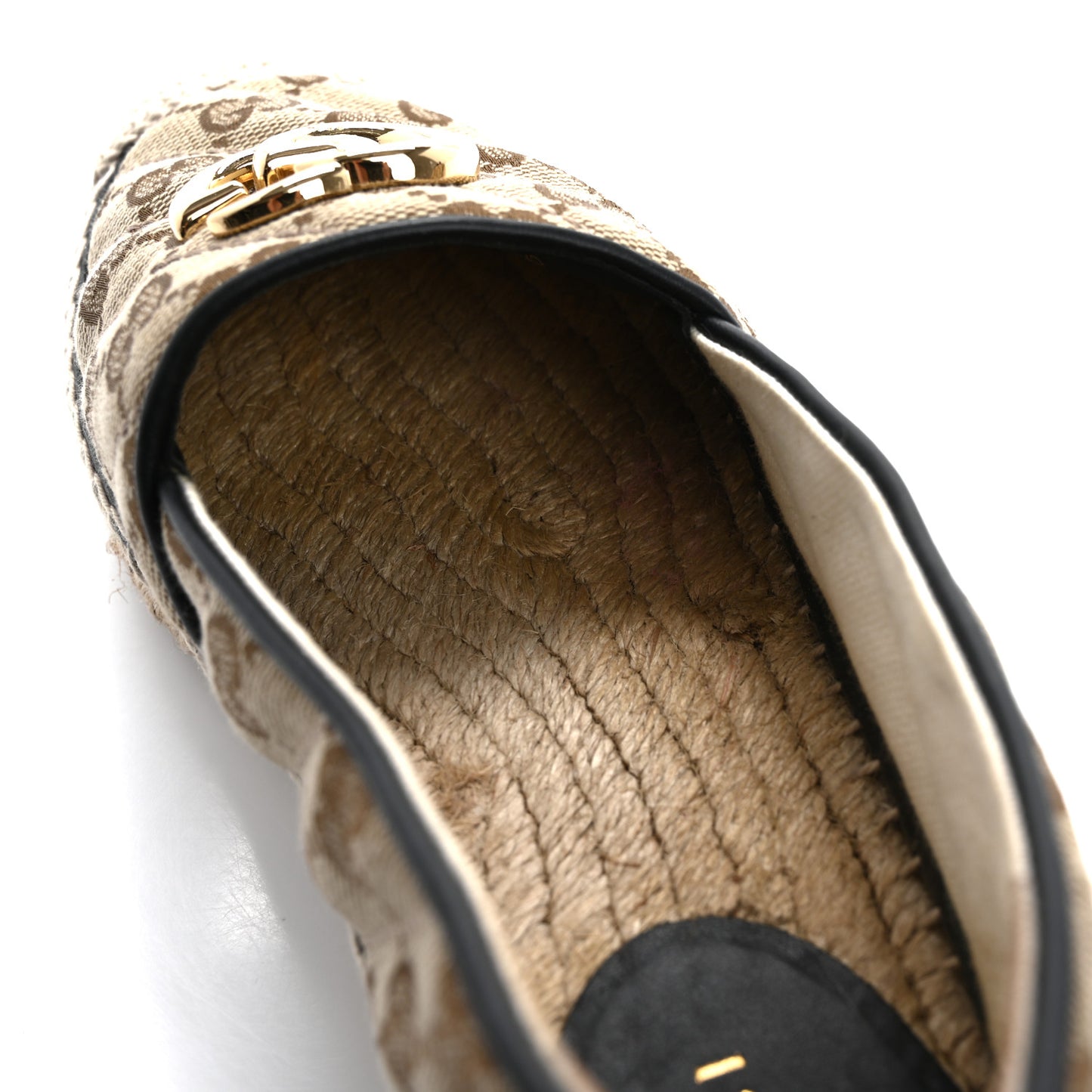 Monogram Matelasse Diagonal GG Marmont Espadrilles 35 Beige Ebony Black