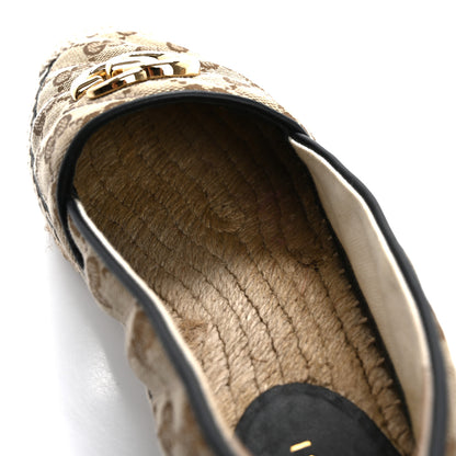 Gucci Monogram Matelasse Diagonal GG Marmont Espadrilles 35 Beige Ebony Black 11 of 14