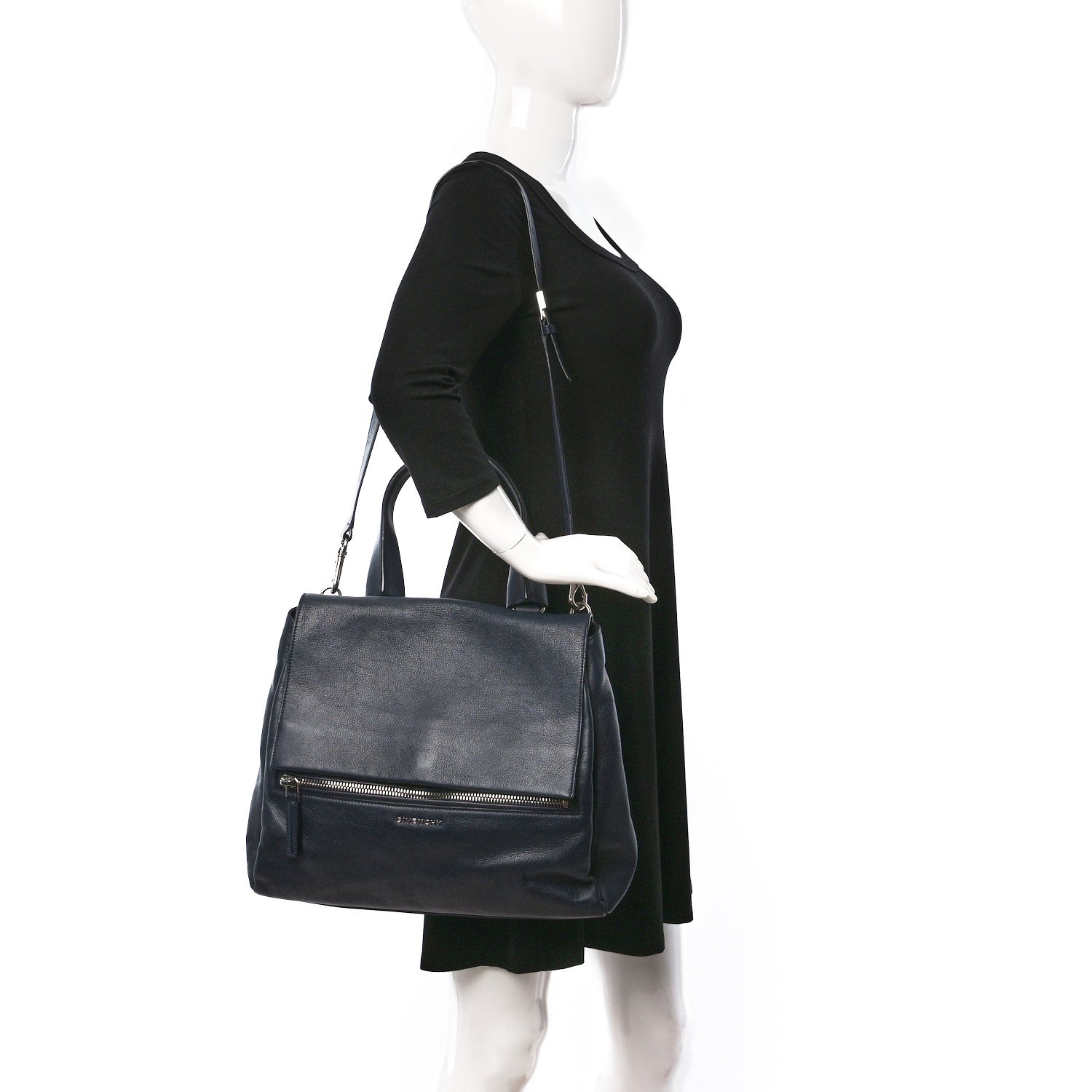 Givenchy Calfskin Medium Pandora Pure Flap Bag Blue 2 of 8