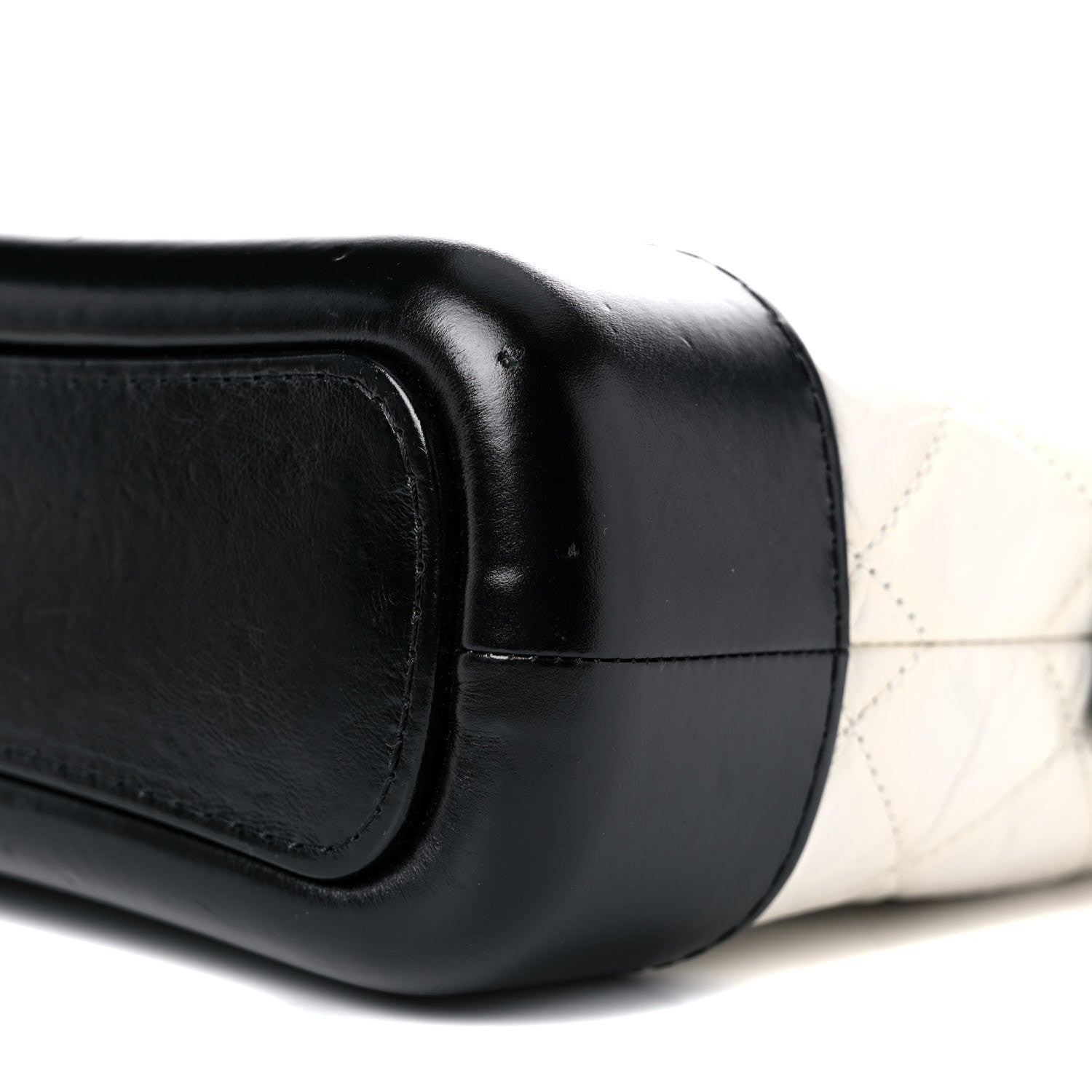 Chanel Aged Calfskin Quilted Small Gabrielle Hobo Black White 9 of 15