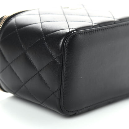 Chanel Lambskin Quilted Small Top Handle Vanity Case With Chain Black 8 of 9
