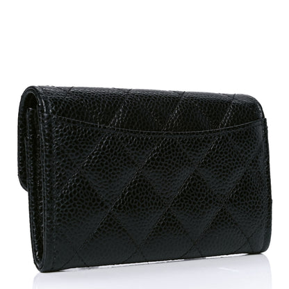 Chanel Caviar Quilted Flap Card Holder Wallet Black 2 of 4