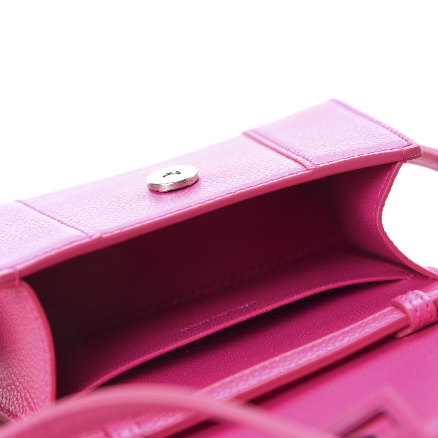 Balenciaga Grained Calfskin Tonal B Hourglass Top Handle Bag Mini Fuchsia 5 of 10