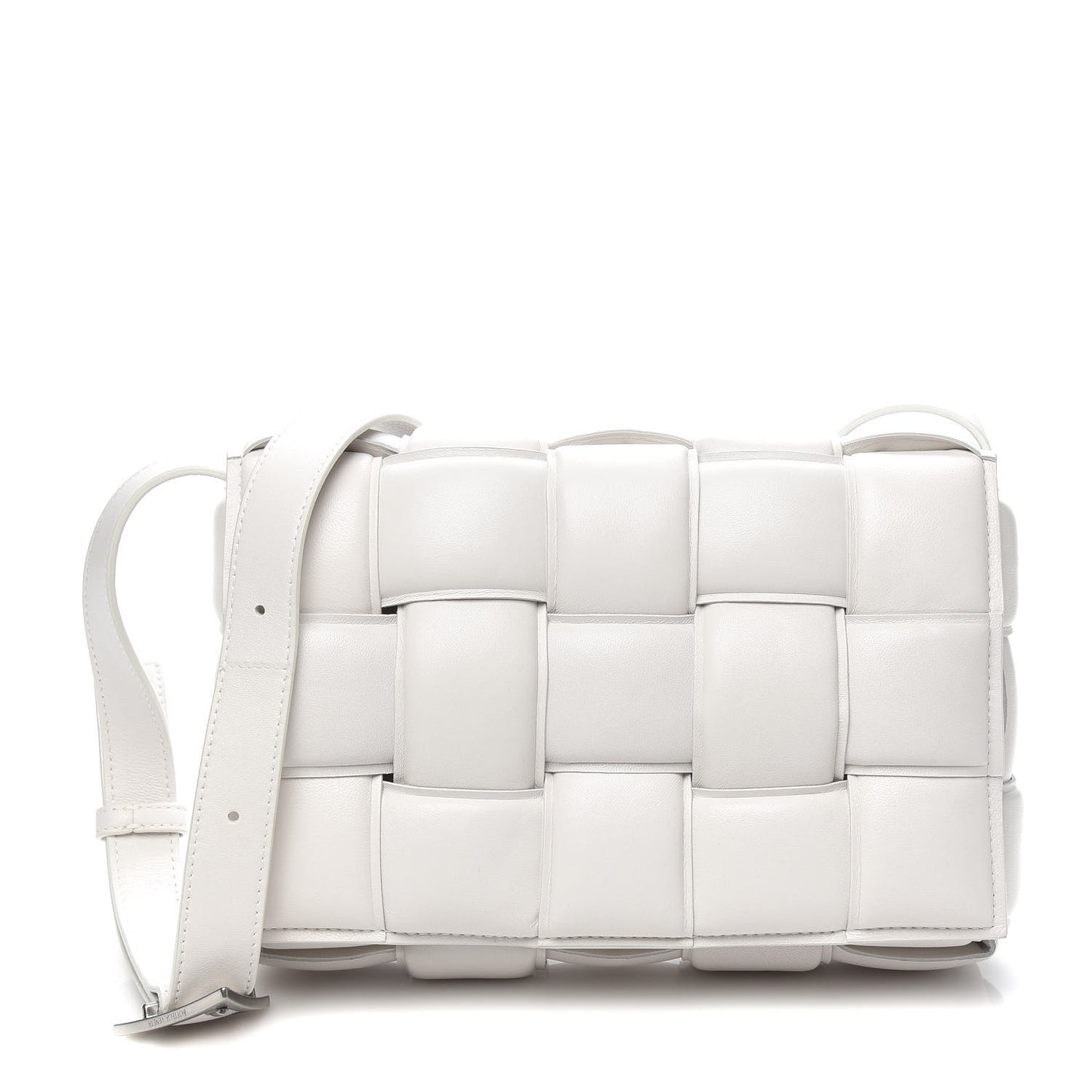 Nappa Maxi Intreccio Padded Cassette Crossbody Bag Chalk