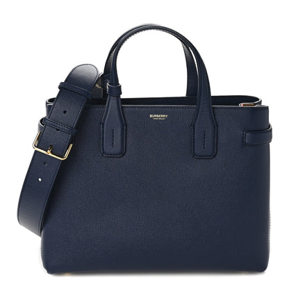 Burberry Grainy Calfskin House Check Small Banner Tote Regency Blue 1 of 10