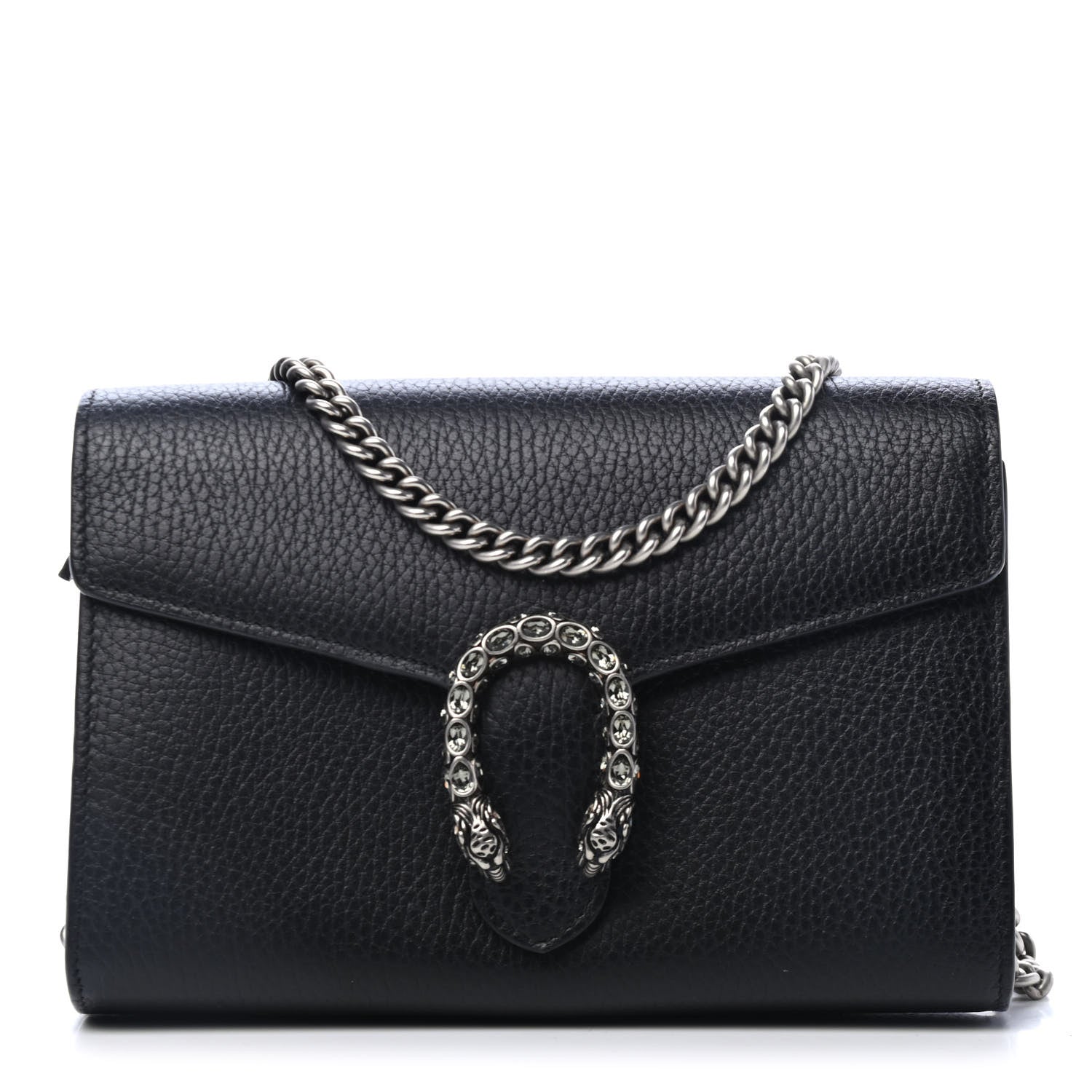 Gucci Calfskin Mini Dionysus Chain Wallet Black 1 of 4