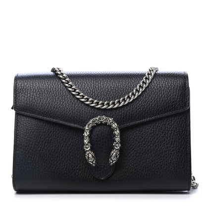 Gucci Calfskin Mini Dionysus Chain Wallet Black 1 of 4