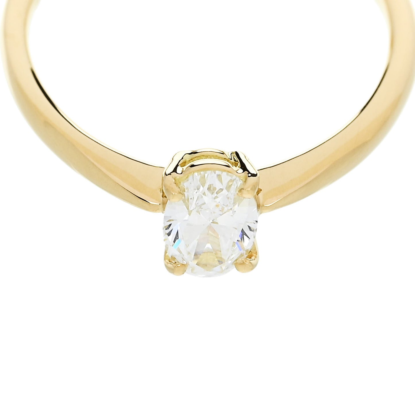 18K Yellow Gold Diamond .51ct Oval Cut Solitaire Engagement Ring  52 6