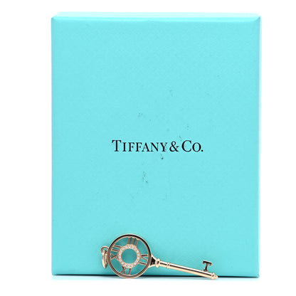 Tiffany 18K Rose Gold Diamond Atlas Key Pendant 5 of 5