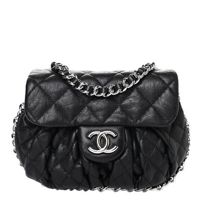 Chanel Washed Lambskin Quilted Mini Chain Around Flap Black 1 of 4
