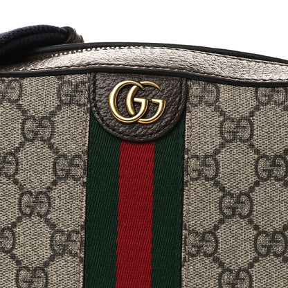 Gucci GG Supreme Monogram Textured Dollar Calfskin Web Ophidia Wristlet Shoulder Bag Beige Ebony New Acero 9 of 11