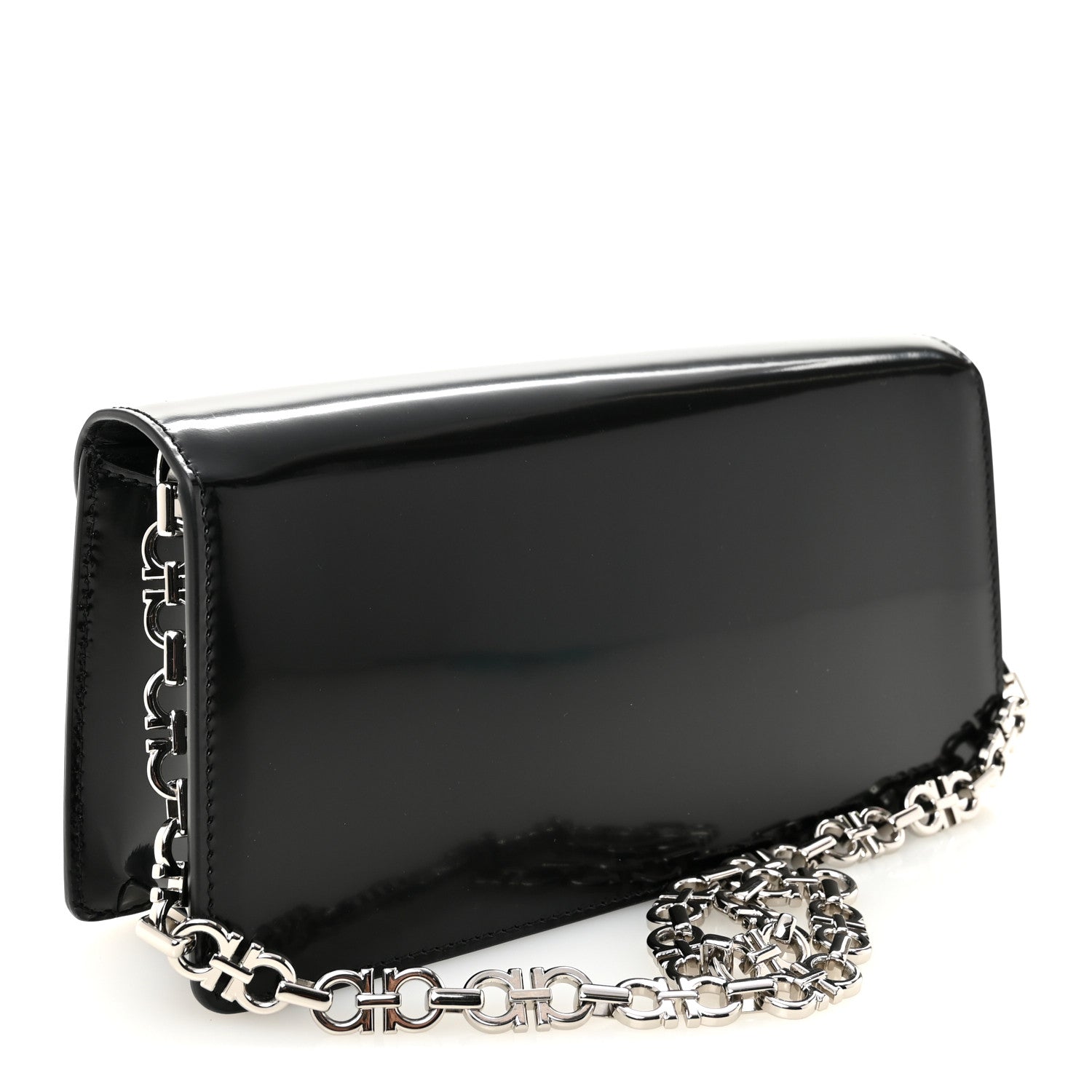 Salvatore Ferragamo Calfskin Crystal Double Gancini Mini Bag Black 3 of 9