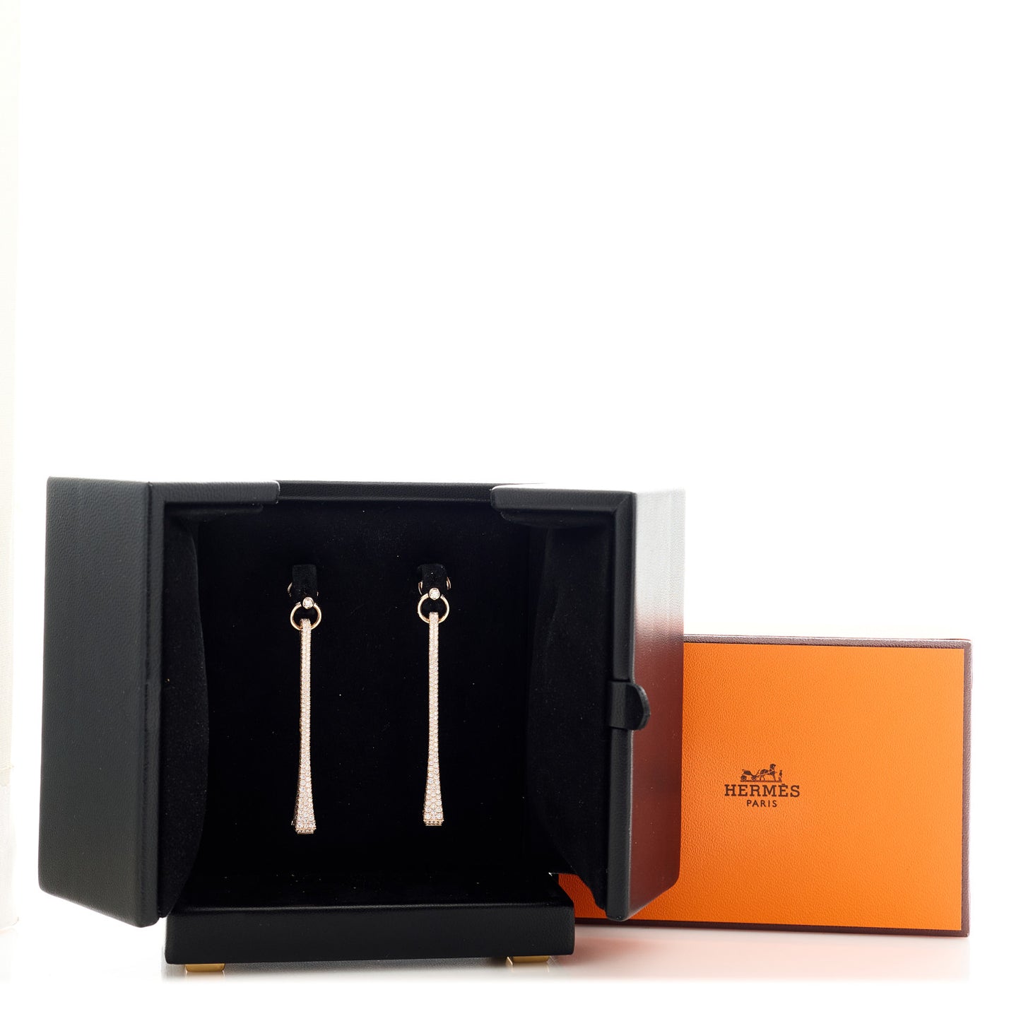 18K Rose Gold Diamond Clou De Forge Drop Earrings