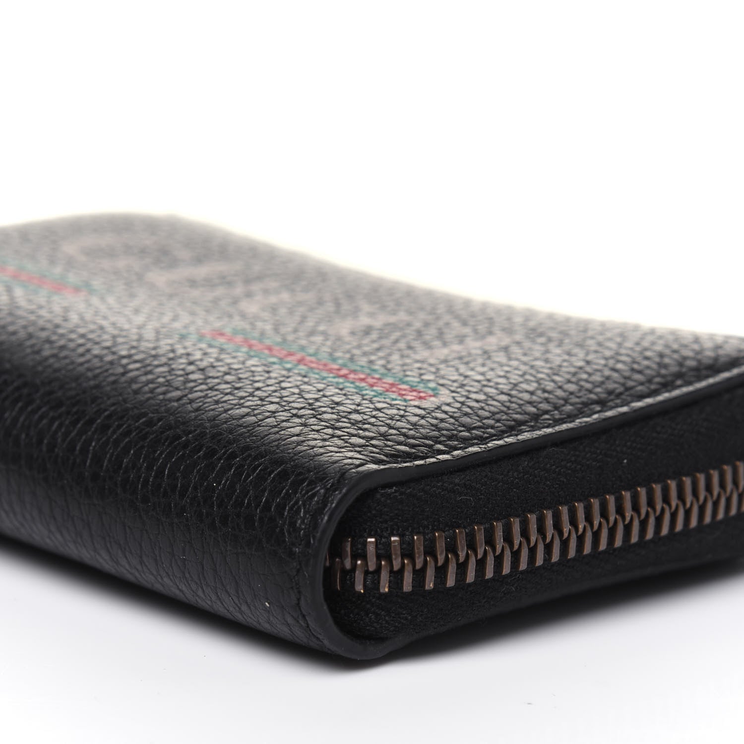 Gucci Calfskin Logo Zip Around Card Case Black 9 of 9