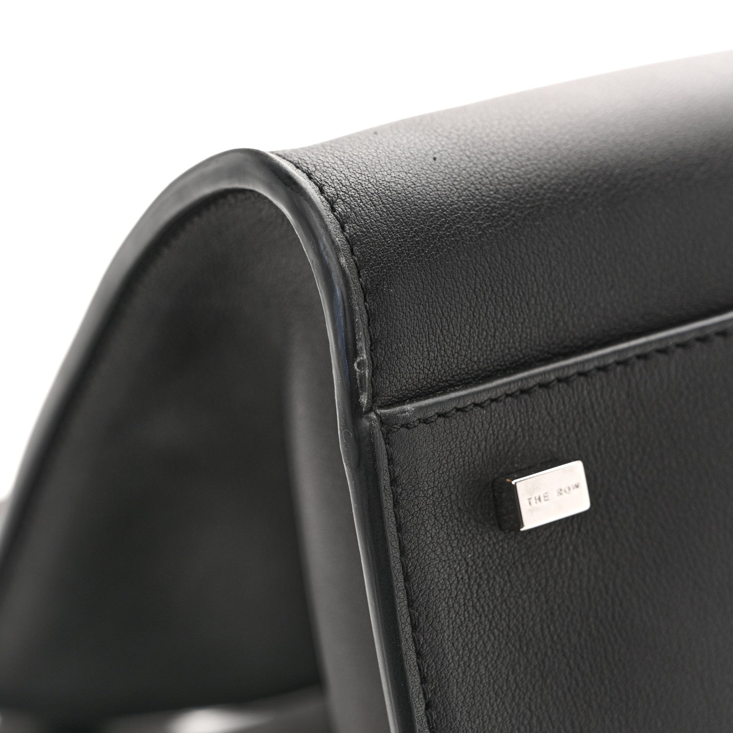 The Row Polished Saddle Calfskin Soft Margaux 17 Black 10 of 12