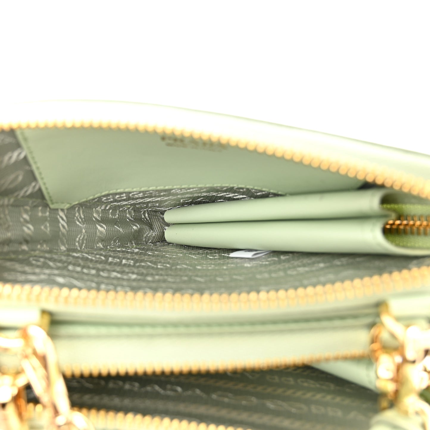 Raffia Calfskin Crochet Logo Embroidered Mini Triangle Crossbody Pouch Acqua