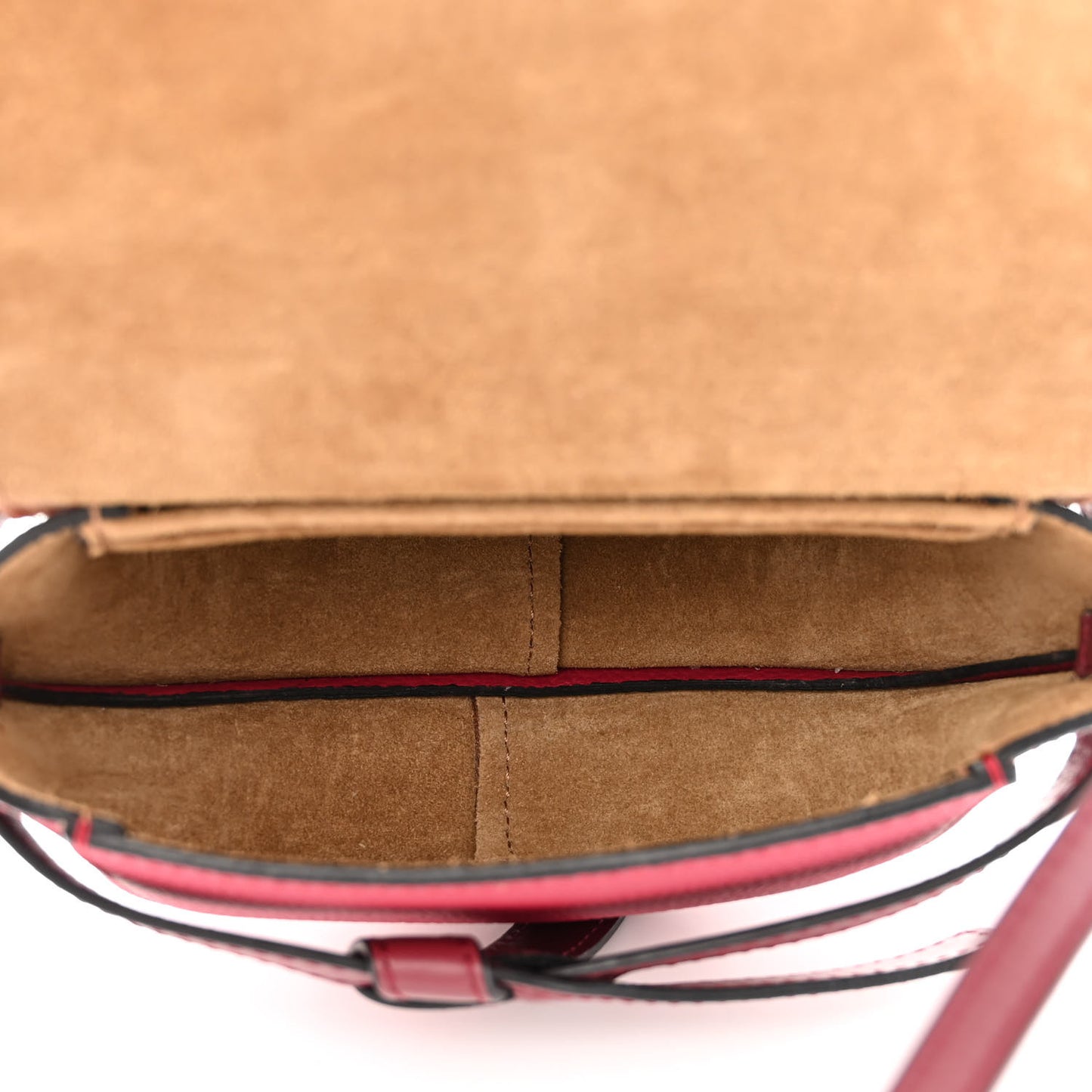 Grained Calfskin Mini Gate Crossbody Bag Raspberry Wine