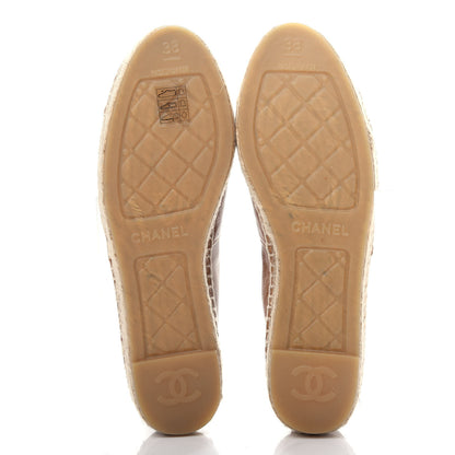 Chanel Lambskin CC Espadrilles 38 Light Brown 6 of 13