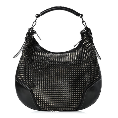 Burberry Calfskin Studded Hoxton Hobo Black 1 of 4