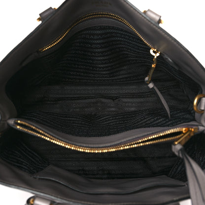 Prada Glace Calfskin Embossed Logo Tote Argilla 5 of 10